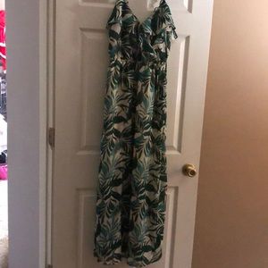 Green leaves dress